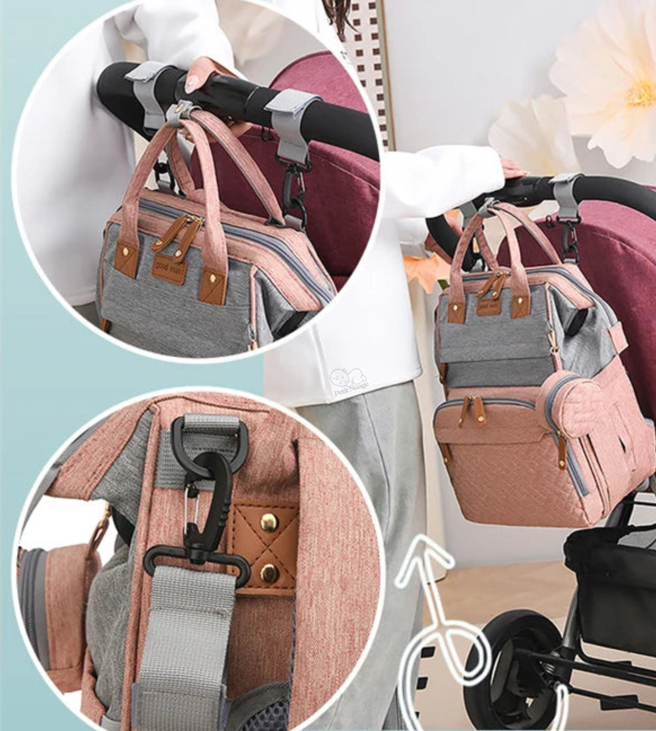 Sac à langer bébé – Collection Premium Petit Marin | Élégance & Confort – Petit Nuage©