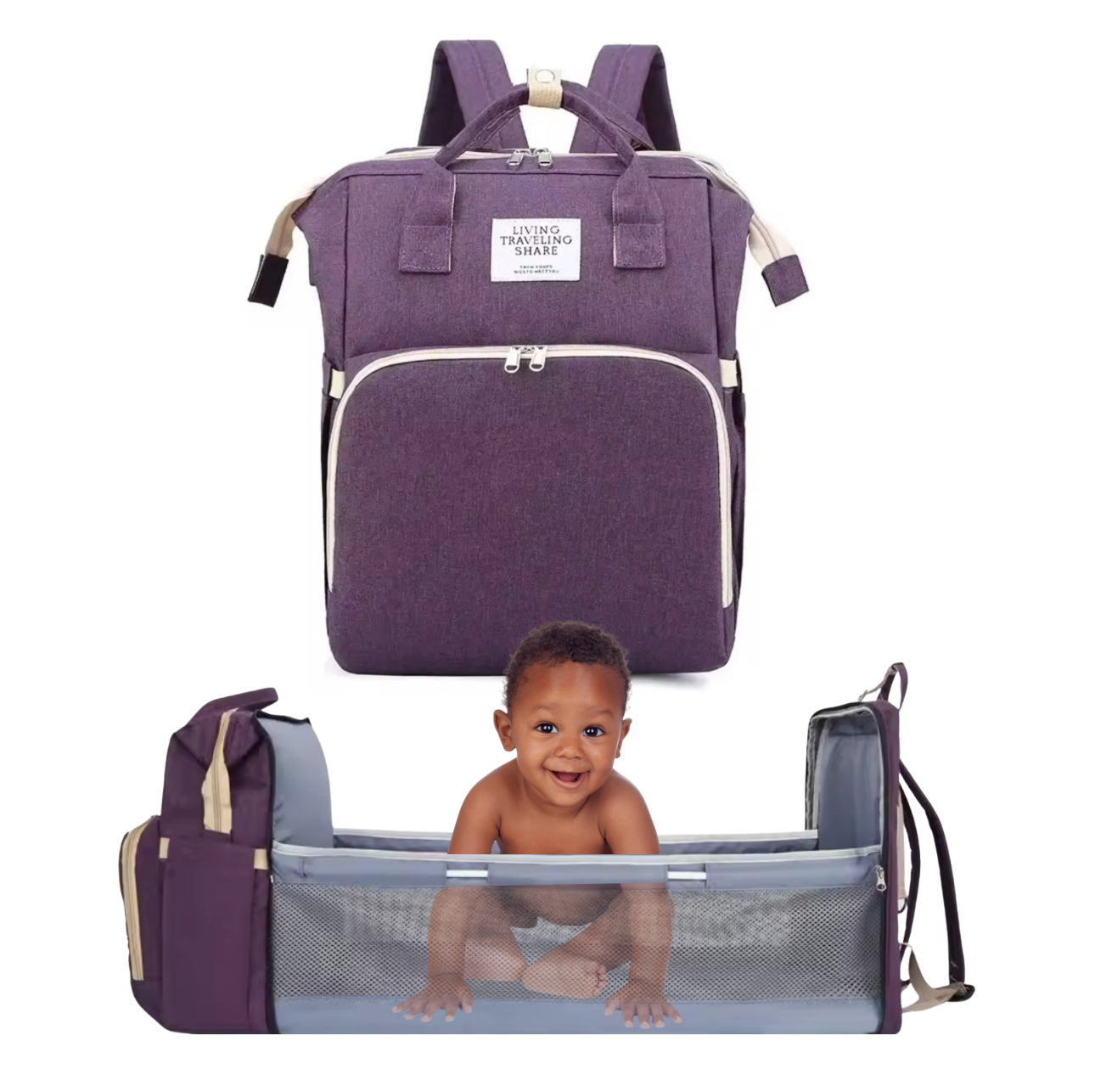 Sac à langer bébé PetitNuage© – Grande capacité & multi-fonction