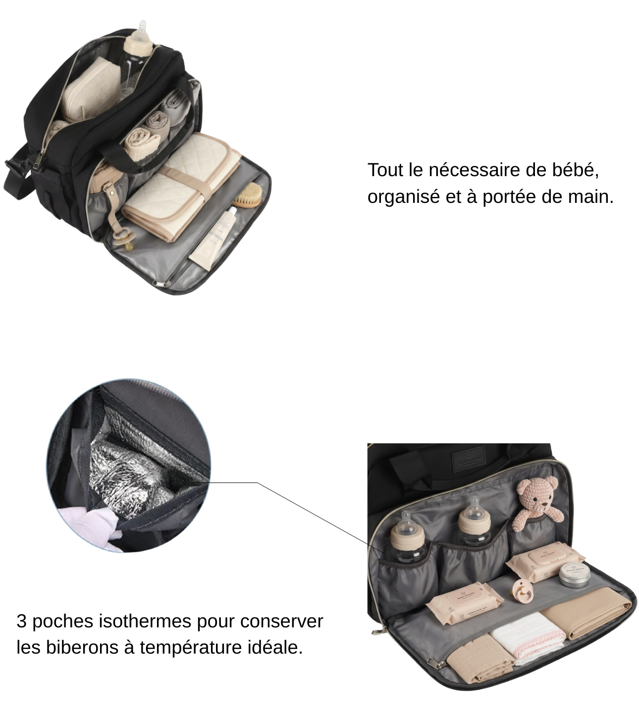 Sac à langer bébé bandoulière imperméable grande capacité – Petit Nuage®