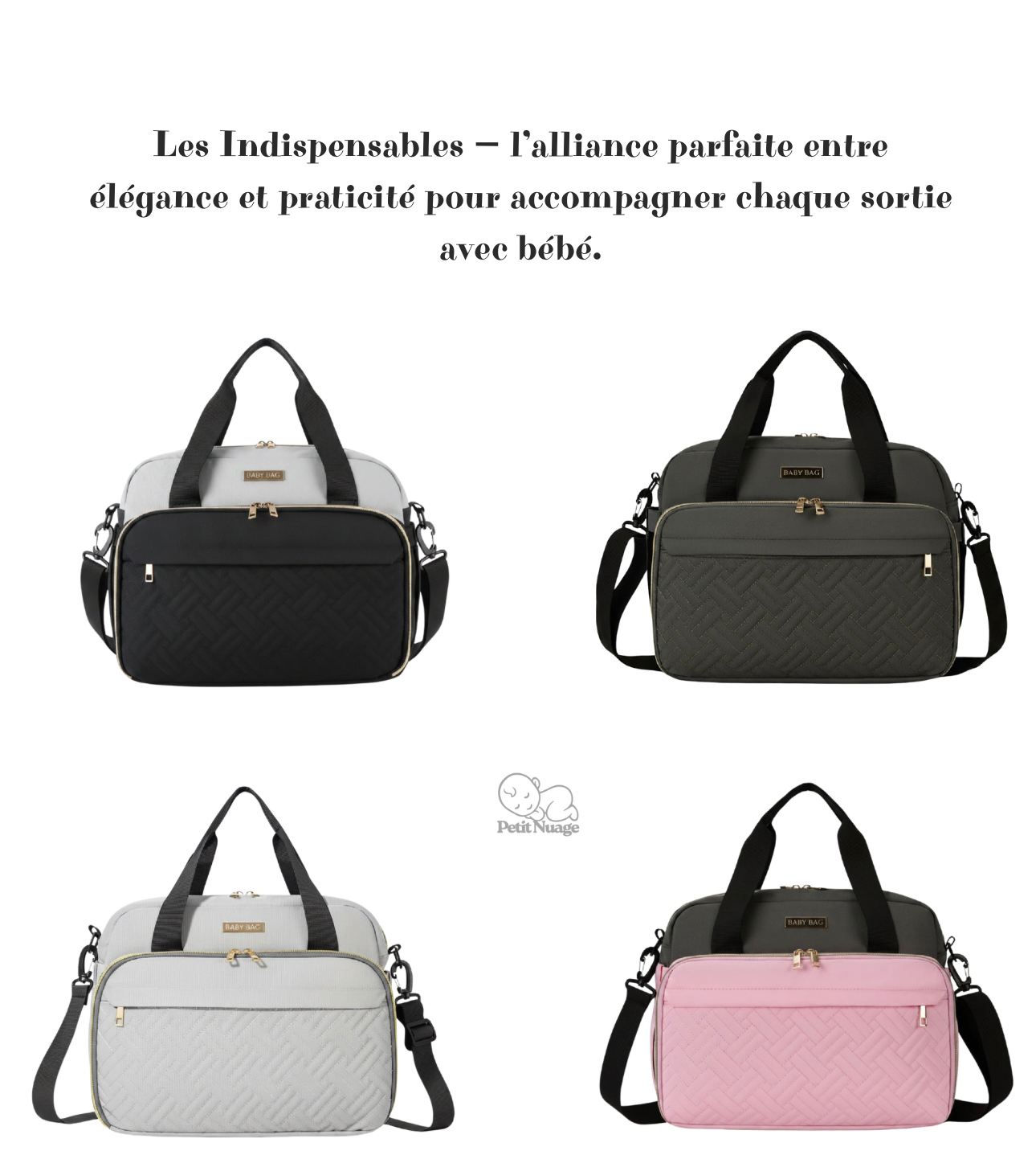 Sac à langer bébé bandoulière imperméable grande capacité – Petit Nuage®