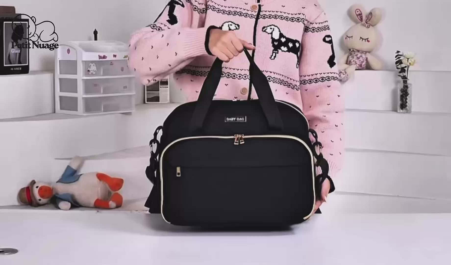 Sac à langer bébé bandoulière imperméable grande capacité – Petit Nuage®